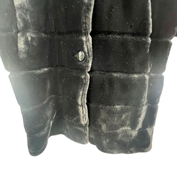 Neiman Marcus Vintage Black Faux Fur Swing Coat Size S - Picture 7 of 12
